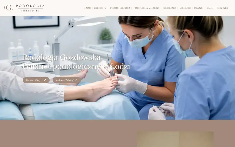Zrzut strony firmy Podologia Gozdowska